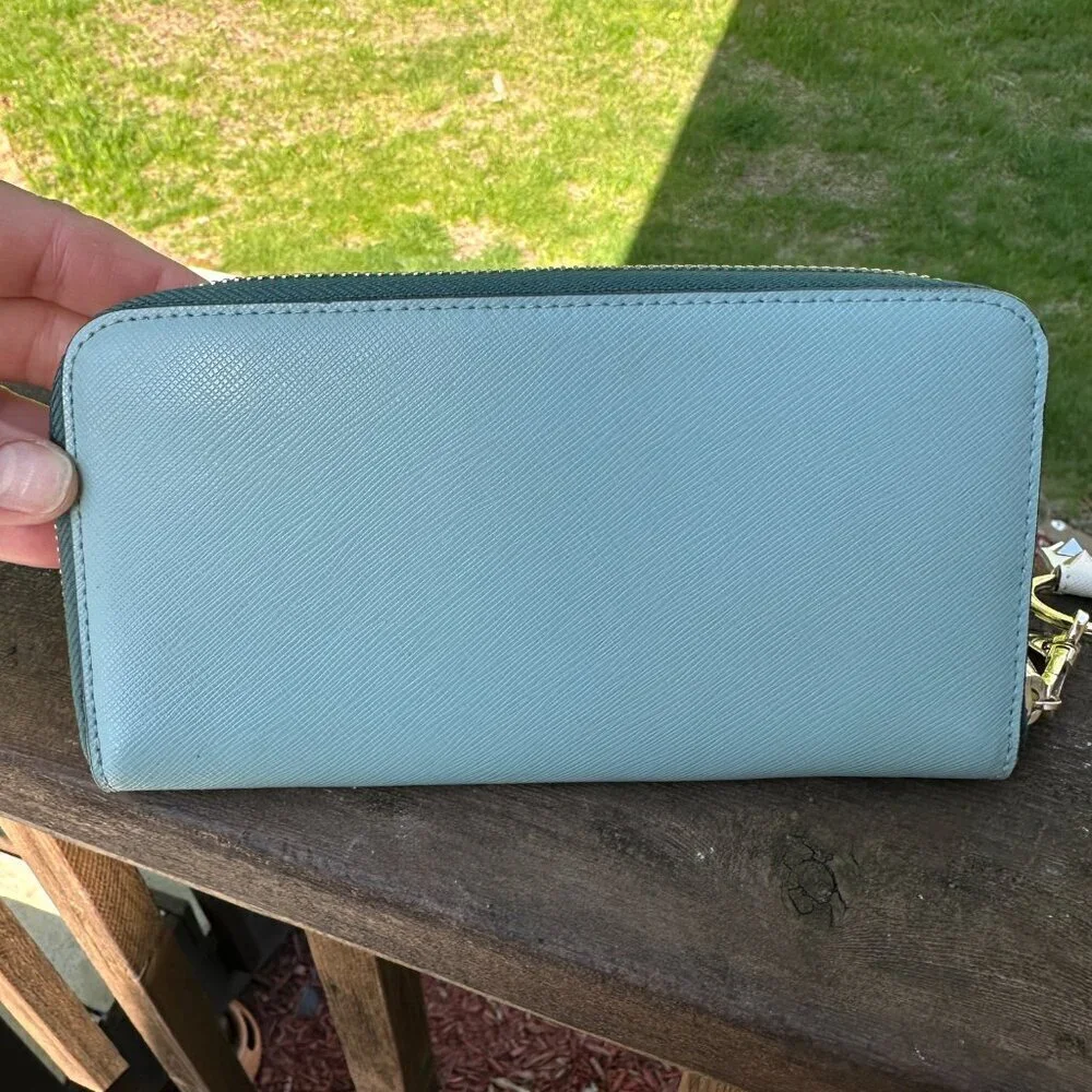 Kate Spade NY Staci Colorblock Large Continental Wallet Leather Frosted Spearmnt